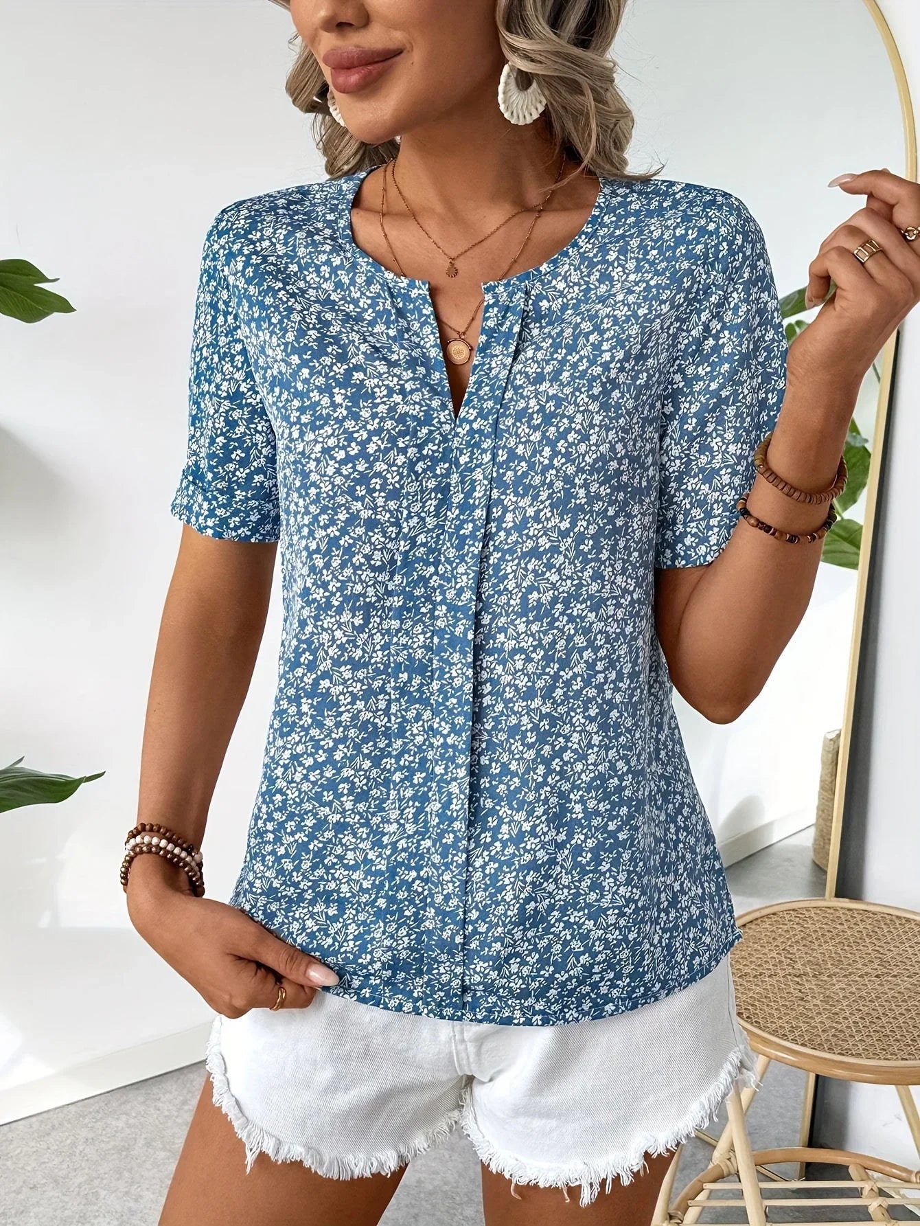 Yassy - Elegante Bluse mit Blumenmuster - S - 