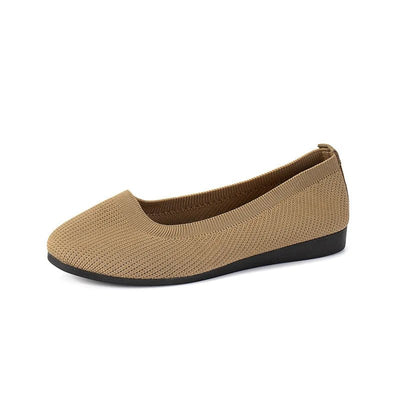 Yula - Gestrickte Ballerina - Flats - Khaki - 35 - 