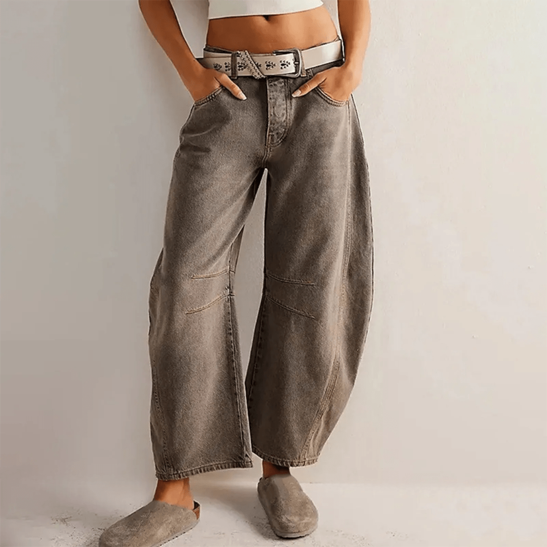 Zamira - Bequeme weite Jeans - Dunkelgrau - S - 