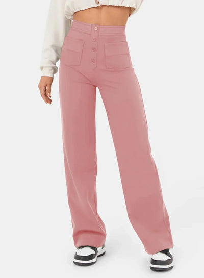 Zara - Elastische hochtaillierte Hose - Rosa - S - 