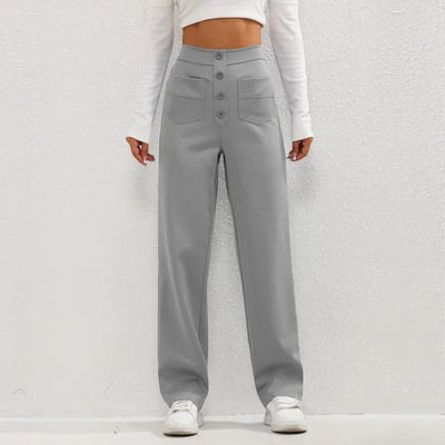 Zara - Elastische hochtaillierte Hose - Grau - S - 