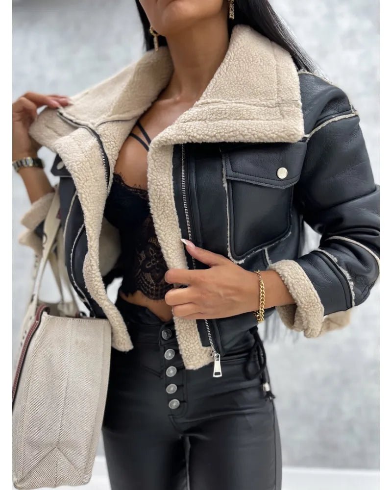 Zara - Luxuriöse Lederjacke - Schwarz - S - 