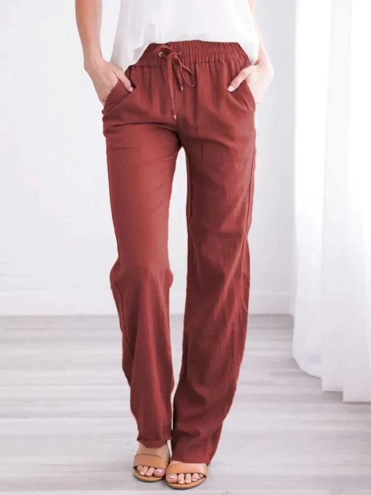 Zara - Schnurlockere Weitbein - Hose - Rot - S - 